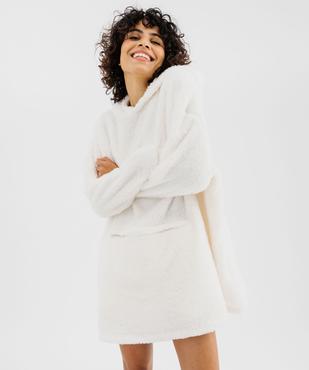 Cape hoodie et coussin 2-en-1 en maille peluche femme vue1 - GEMO(HOMWR FEM) - GEMO