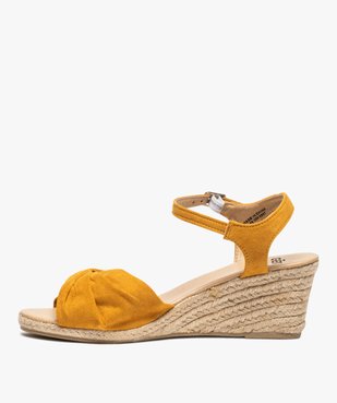 Sandales femme à talon compensé en corde vue3 - GEMO(URBAIN) - GEMO