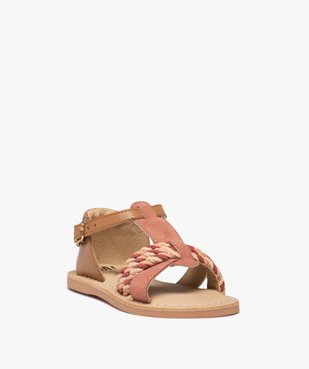 Sandales bébé fille en cuir à brides tressées – NA! vue2 - NA! - GEMO