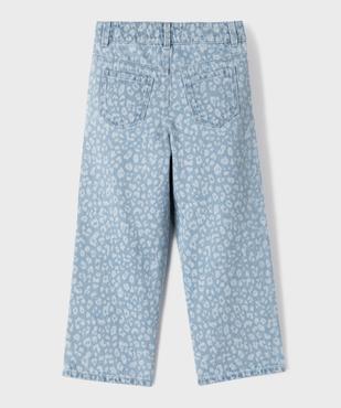 Jean straight à taille réglable en denim à motifs fille vue4 - GEMO (ENFANT) - GEMO