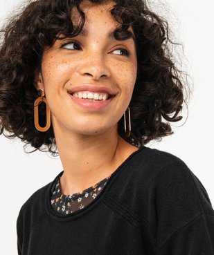 Pull à col rond finitions roulottées femme vue2 - GEMO(FEMME PAP) - GEMO