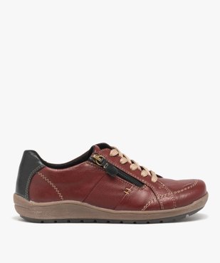Derbies femme confort dessus uni à zip et à lacets - Softrelax vue1 - SOFTRELAX - GEMO