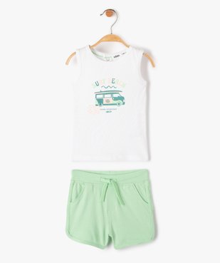 Ensemble bébé fille 2 pièces : short + débardeur imprimés vue1 - GEMO(BEBE DEBT) - GEMO