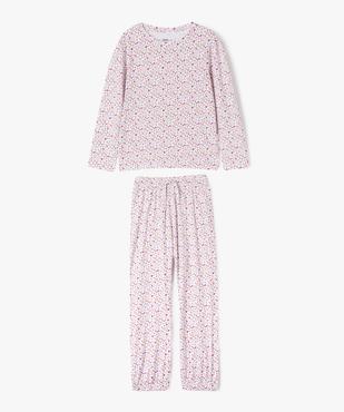 Pyjama en coton à motifs fleuris fille vue1 - GEMO (ENFANT) - GEMO