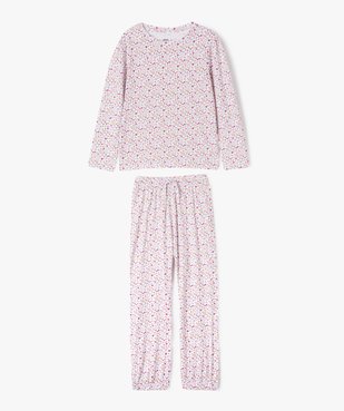 Pyjama en coton à motifs fleuris fille vue1 - GEMO (ENFANT) - GEMO