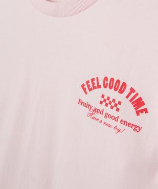 Tee-shirt manches courtes imprimé devant et dos fille vue2 - GEMO 4G FILLE - GEMO