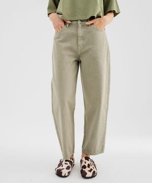 Jean barrel coloré taille haute femme vue2 - GEMO(FEMME PAP) - GEMO