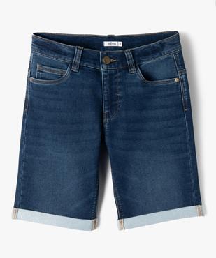 Bermuda en jean ultra stretch à revers garçon vue1 - GEMO 4G GARCON - GEMO