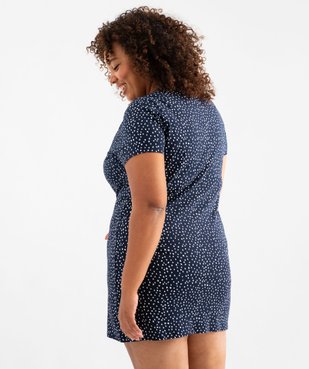 Chemise de nuit à manches courtes avec motifs femme grande taille vue3 - GEMO 4G FEMME - GEMO