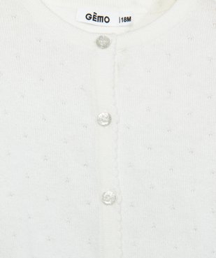Gilet bébé fille court à manches longues vue2 - GEMO (ENFANT) - GEMO