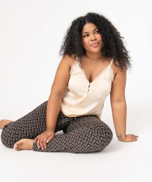 Pantalon de pyjama femme grande taille en jersey imprimé vue6 - GEMO(HOMWR FEM) - GEMO