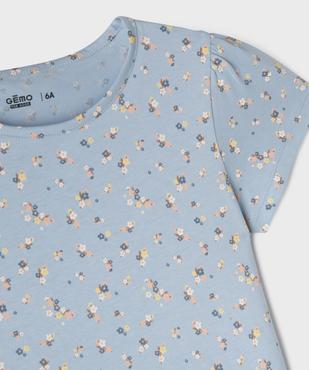 Pyjashort en jersey de coton à motifs fleuris fille vue2 - GEMO 4G FILLE - GEMO