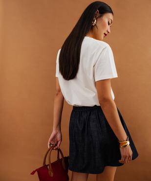 Tee-shirt col rond imprimé femme vue5 - GEMO(FEMME PAP) - GEMO