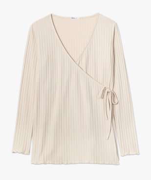 Gilet de grossesse en maille côtelée forme cache-cœur vue4 - GEMO (MATER) - GEMO