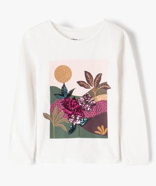 Tee-shirt fille avec motifs fleuris et sequins vue1 - Nikesneakers (ENFANT) - Nikesneakers