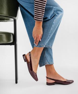 Escarpins slingback à bout pointu et talon plat femme - Follow Me vue1 - FOLLOW ME - GEMO