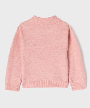 Pull à col chemise en maille chinée fille vue3 - GEMO (ENFANT) - GEMO
