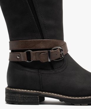 Bottes femme à talon plat et brides décoratives vue6 - GEMO (CASUAL) - GEMO