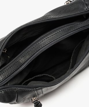 Sac femme forme besace avec zips décoratifs vue3 - GEMO (ACCESS) - GEMO