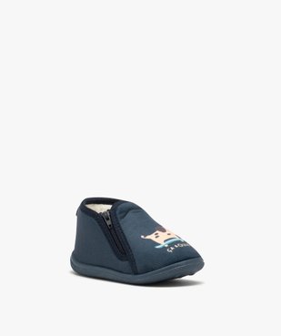 Chaussons bébé garçon bottillons à zip en jersey imprimés vue2 - GEMO 4G GARCON - GEMO