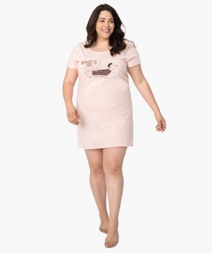 Chemise de nuit femme grande taille à manches courtes avec motifs vue5 - GEMO(HOMWR FEM) - GEMO
