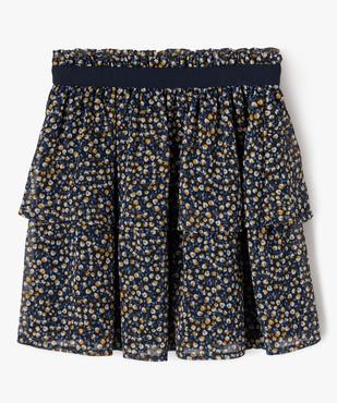 Jupe en voile à motifs fleuris à volant fille vue1 - GEMO (ENFANT) - GEMO