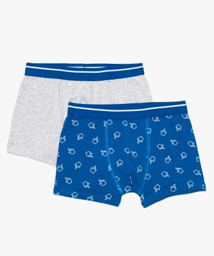 Boxer garçon en coton stretch avec ceinture bicolore (lot de 2) vue1 - GEMO (JUNIOR) - GEMO