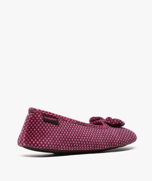 Chaussons femme ballerines en velours à motifs - Isotoner vue4 - ISOTONER - GEMO