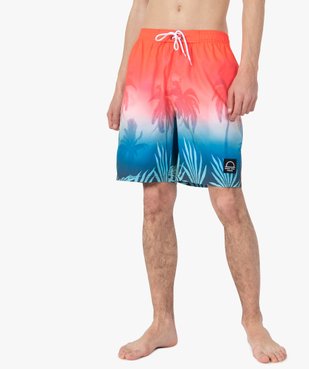Short de surf homme à motifs palmiers vue1 - GEMO (PLAGE) - GEMO
