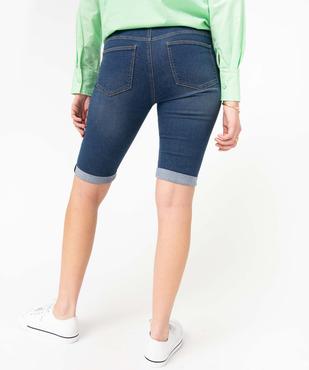 Bermuda femme en jean avec revers vue3 - GEMO 4G FEMME - GEMO