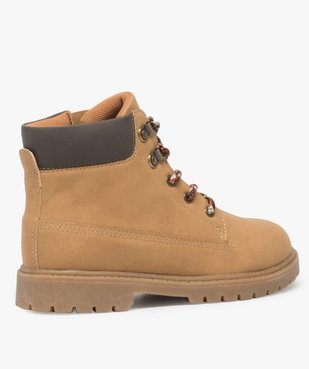 Boots garçon avec col rembourré, lacets montagne et semelle crantée vue4 - GEMO (ENFANT) - GEMO
