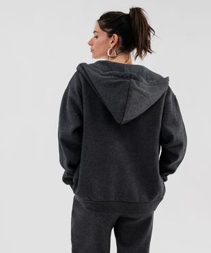 Sweat zippée à capuche en molleton femme vue3 - GEMO 4G FEMME - GEMO