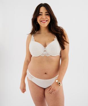 Tanga en microfibre et dentelle femme grande taille vue3 - GEMO(HOMWR FEM) - GEMO