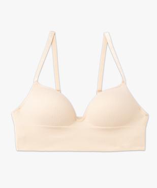 Brassière push-up en maille côtelée à fines bretelles vue7 - GEMO 4G FEMME - GEMO