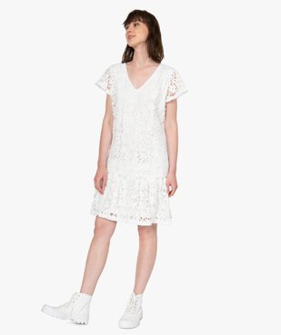 Robe femme en dentelle à manches courtes vue5 - GEMO(FEMME PAP) - GEMO