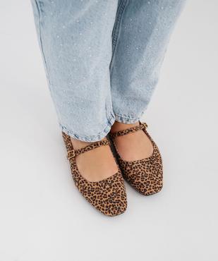 Ballerines en suédine à bout carré et bride femme - Follow Me vue1 - FOLLOW ME - GEMO