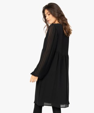 Robe femme en voile avec manches plissées transparentes vue3 - GEMO(FEMME PAP) - GEMO