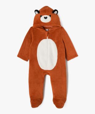 Surpyjama en maille peluche à capuche animée bébé vue1 - GEMO(BB COUCHE) - GEMO