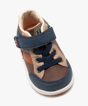 Baskets bébé garçon multicolores à scratch et lacets élastiques - Hobiz vue5 - HOBIZ - GEMO