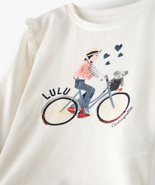 Tee-shirt fille avec motifs multimatières – Lulu Castagnette vue2 - LULUCASTAGNETTE - GEMO