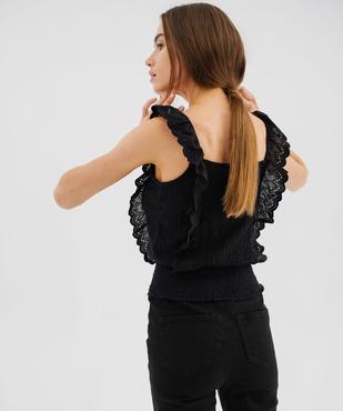 Débardeur à smocks et volants en dentelle femme vue3 - GEMO(FEMME PAP) - GEMO