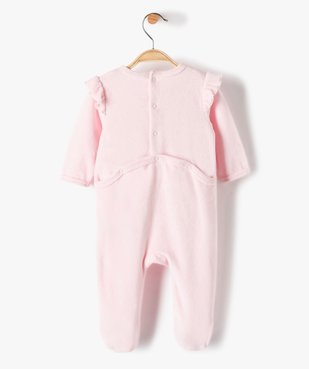 Pyjama bébé fille en velours avec volants sur les épaules vue4 - GEMO(BB COUCHE) - GEMO