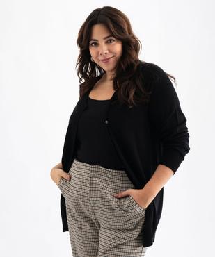 Gilet fin long à col rond femme grande taille vue1 - GEMO (G TAILLE) - GEMO