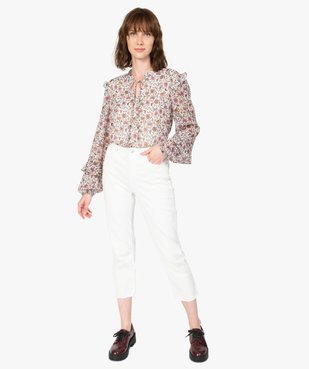 Blouse femme à motifs fleuris avec volants sur les manches vue5 - GEMO(FEMME PAP) - GEMO