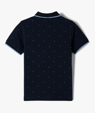 Polo garçon à motifs palmiers et finitions contrastantes vue4 - GEMO (ENFANT) - GEMO