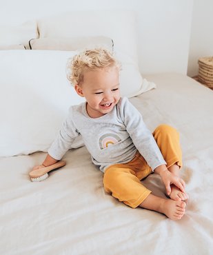 Pyjama bébé fille 2 pièces en velours à imprimé pailleté vue1 - GEMO(BB COUCHE) - GEMO