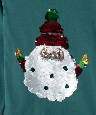 Tee-shirt fille avec motif de Noël en sequins réversibles vue2 - GEMO (ENFANT) - GEMO