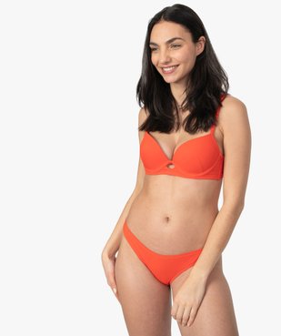 Haut de maillot de bain femme push-up maille côtelée vue3 - GEMO (PLAGE) - GEMO