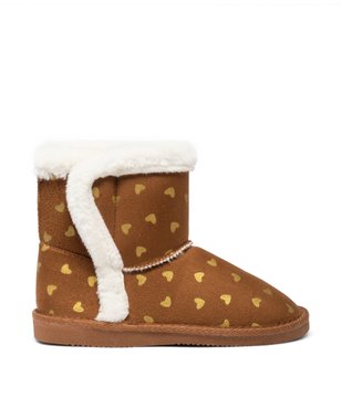 Boots fille fourrées avec scratch à motif cœurs vue1 - GEMO (ENFANT) - GEMO