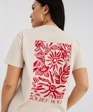 Tee-shirt manches courtes avec inscription positive femme vue3 - GEMO 4G FEMME - GEMO